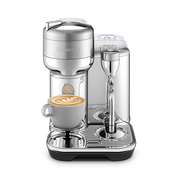 The Breville Nespresso Vertuo Creatista Espresso Machine is a stylish and modern appliance designed to elevate your coffee experience. It features a sleek and compact design, brushed stainless steel finish, integrated steam wand, touchscreen display, cup holder, and removable water tank.